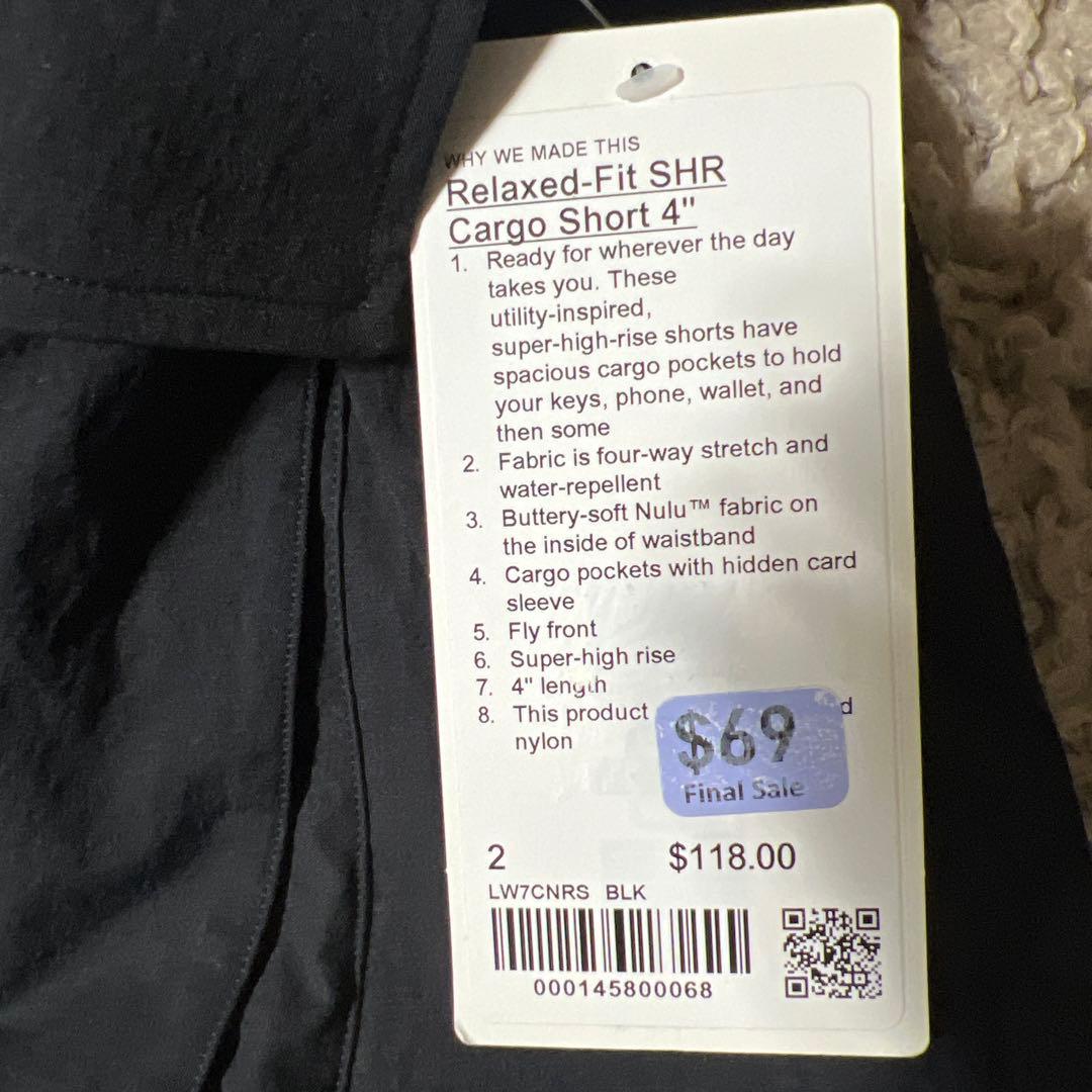 ルルレモンリラックスフィットスーパーハイライズカーゴショーツ4インチ サイズ6