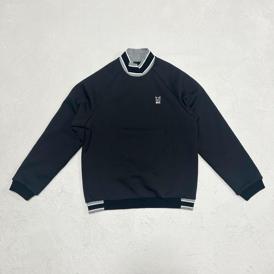 WAAC トレーナー スウェット　モックネック ラグランスリーブ 刺繍ロゴ入り