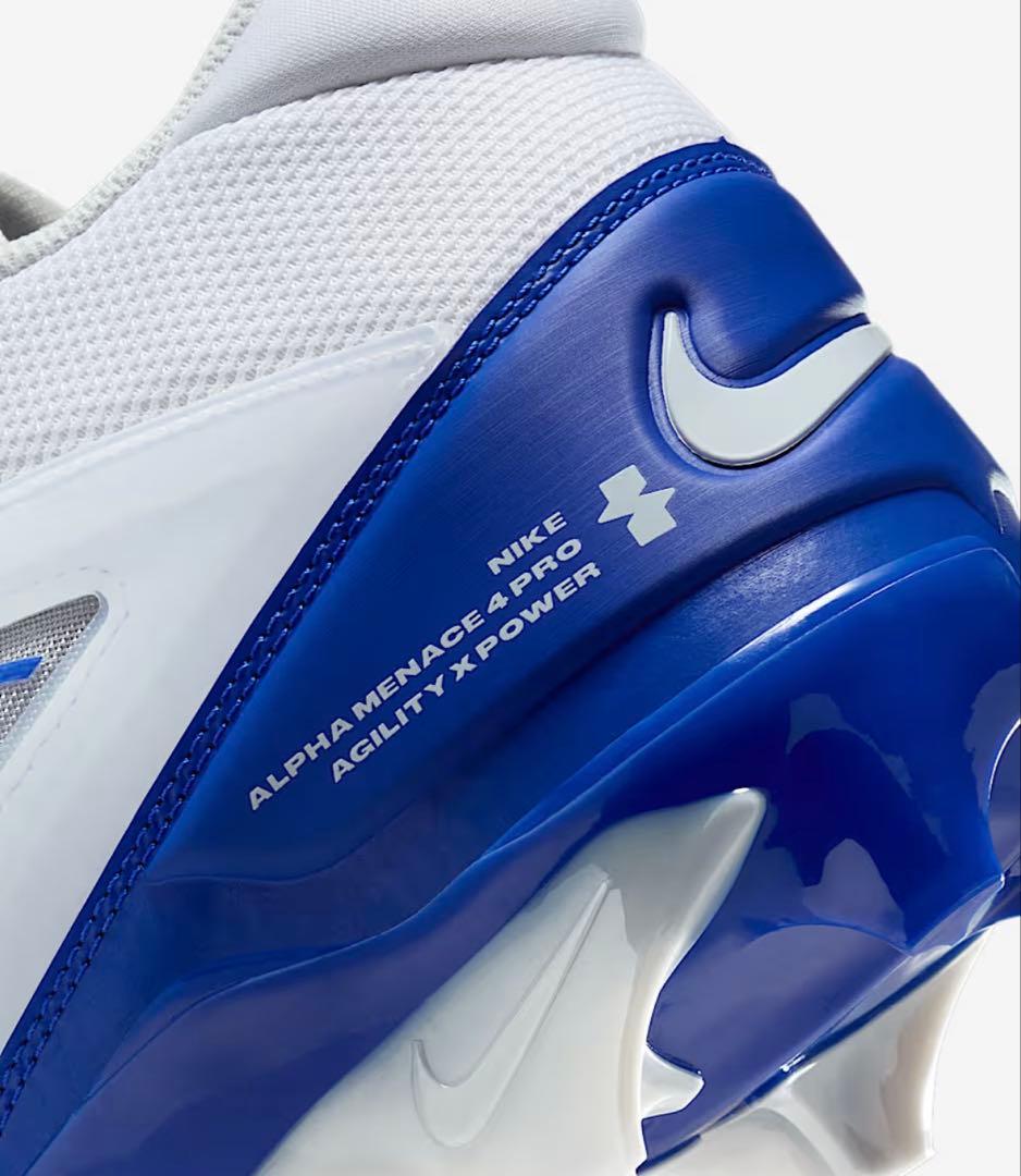 ナイキ 26.5 アルファメナス プロ アメフト スパイク シューズ 靴 白 青