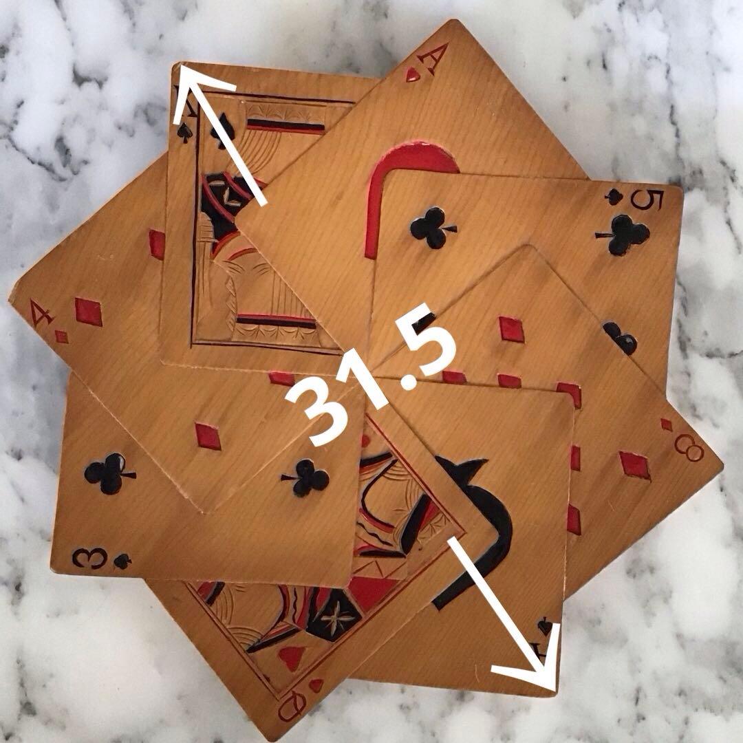 50s アメリカ ビンテージ 木製プレート トランプ柄 ハンドメイド