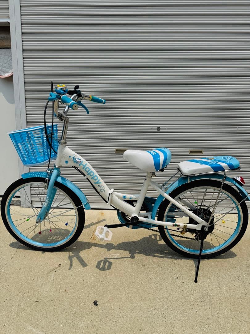 福岡発 20インチ 子供 自転車 水色 折り畳み 軽量 通学 通勤 家庭用 6段