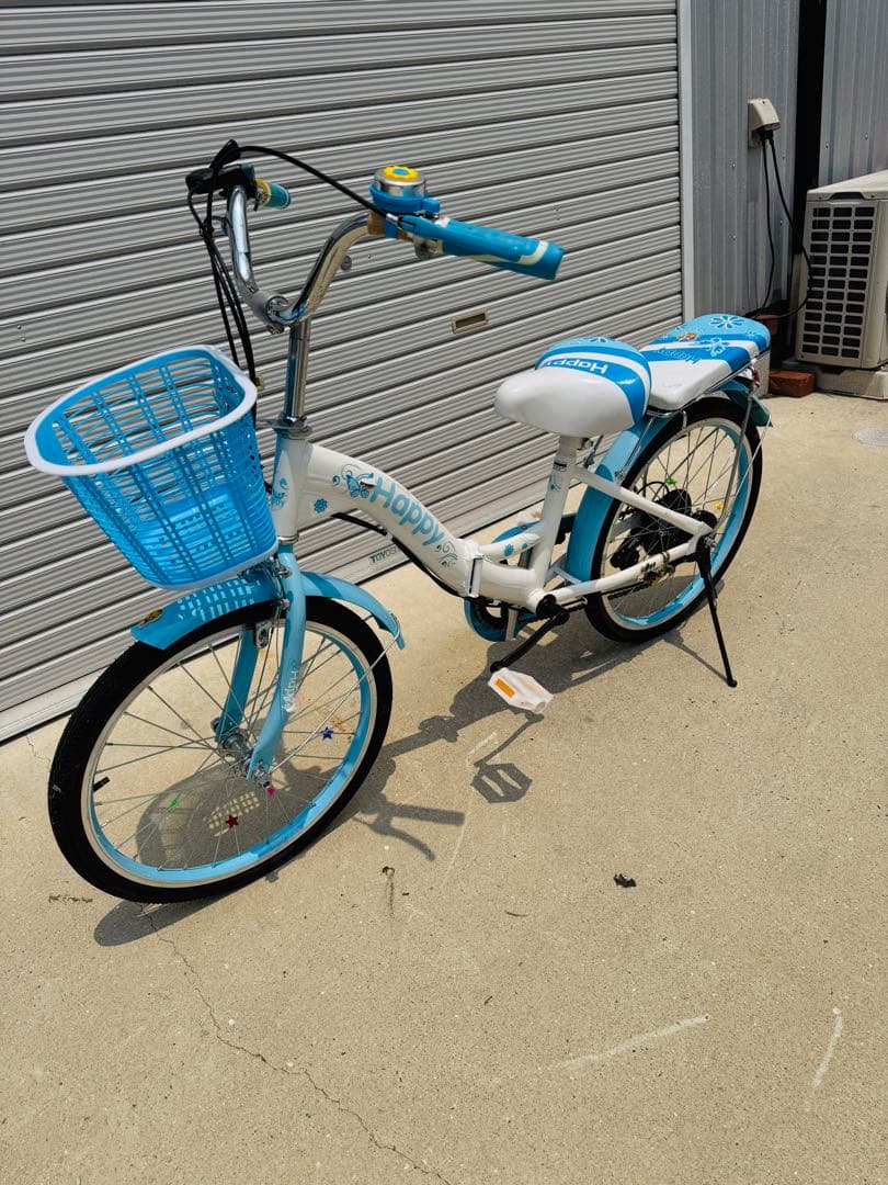 福岡発 20インチ 子供 自転車 水色 折り畳み 軽量 通学 通勤 家庭用 6段