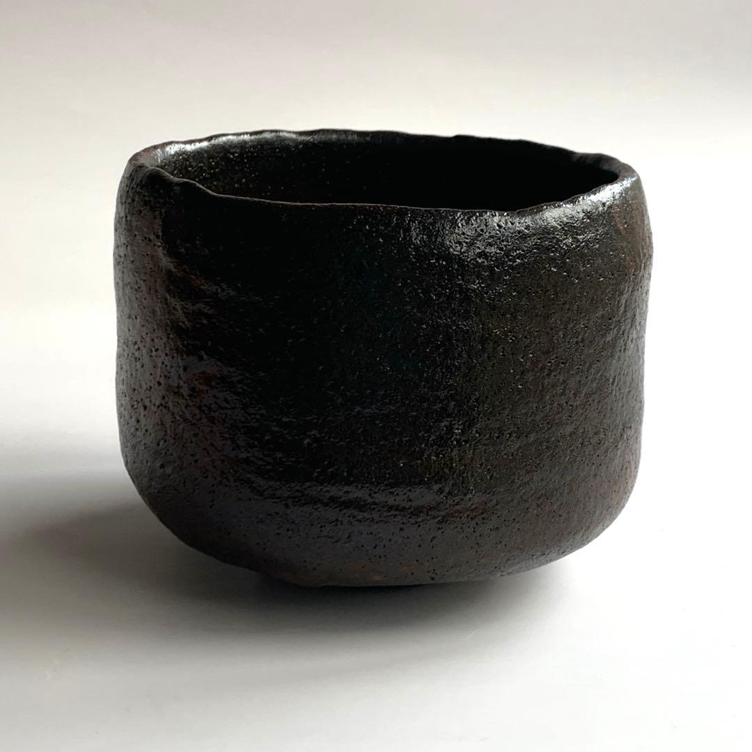 【茶碗　黒茶碗　本覚坊】三代　佐々木昭楽　共箱