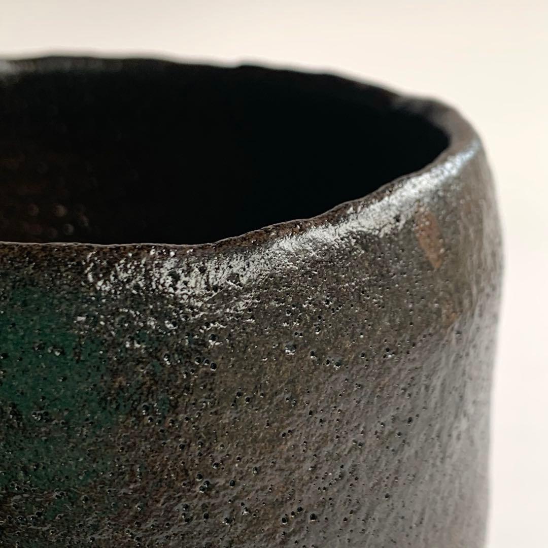 【茶碗　黒茶碗　本覚坊】三代　佐々木昭楽　共箱