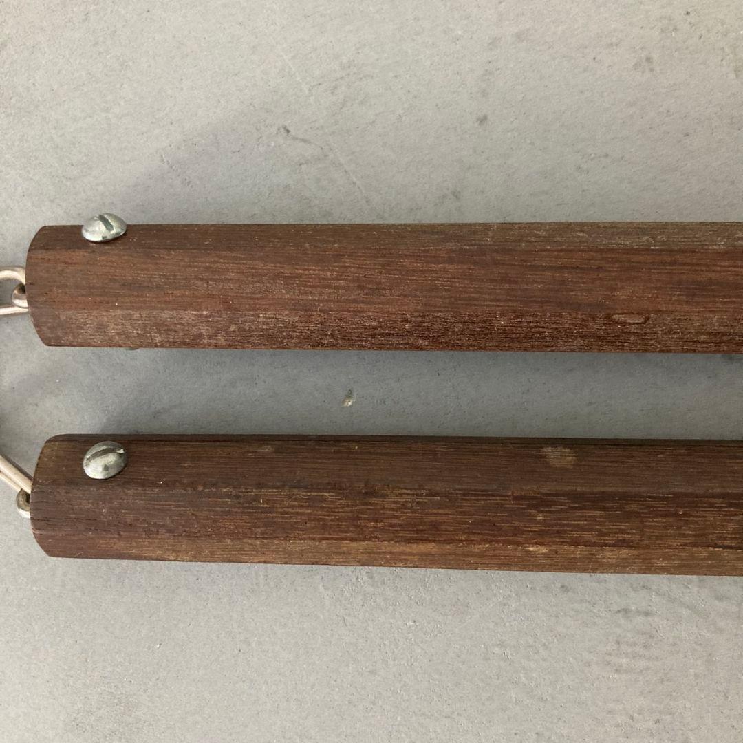 ヌンチャク　沖縄空手　古流武術　古武道　日本製　35.5cm　八角先太 天然木