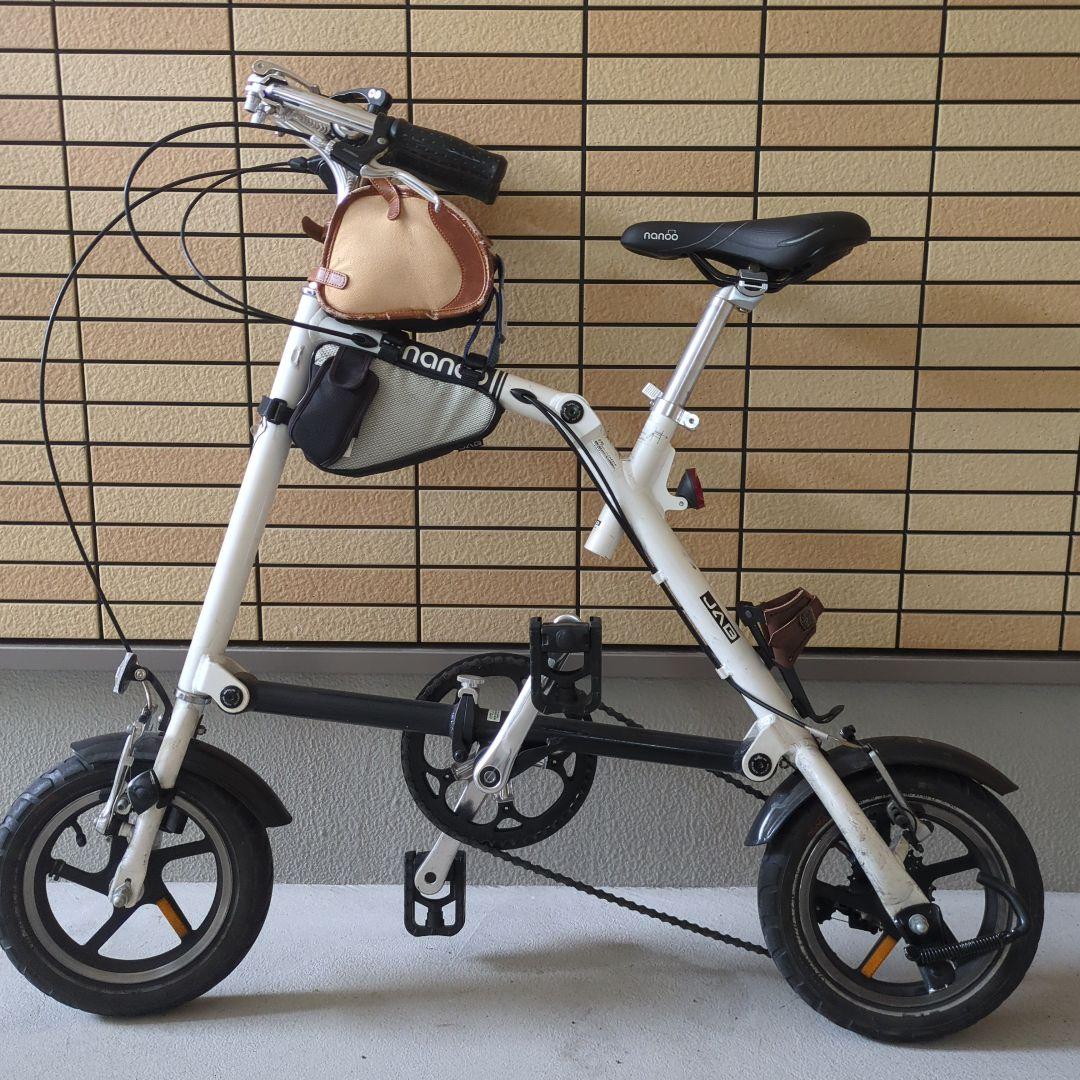 折りたたみ自転車 nanoo ホワイト Shimanoギア