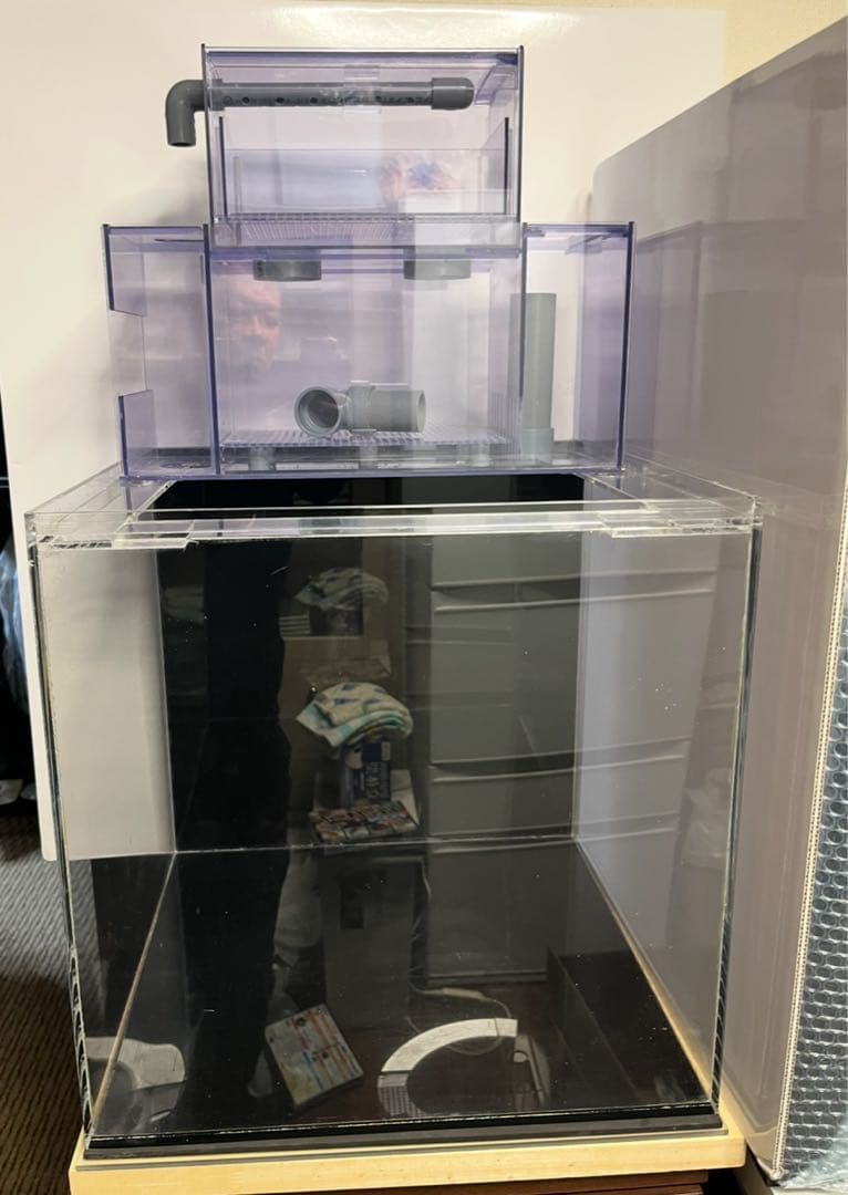 【引取限定】45センチアクリル水槽 45cmと上部フィルター 水中ポンプ付き
