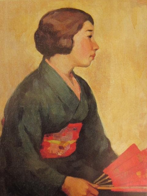 跡見泰、緋扇、希少な画集より、新品高級額・額装付、状態良好