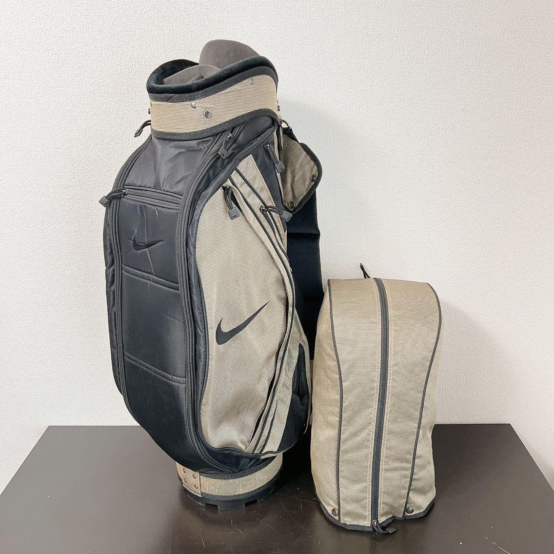 希少 NIKE ナイキ ゴルフ カートキャディバッグ6分割9型 ベージュブラック