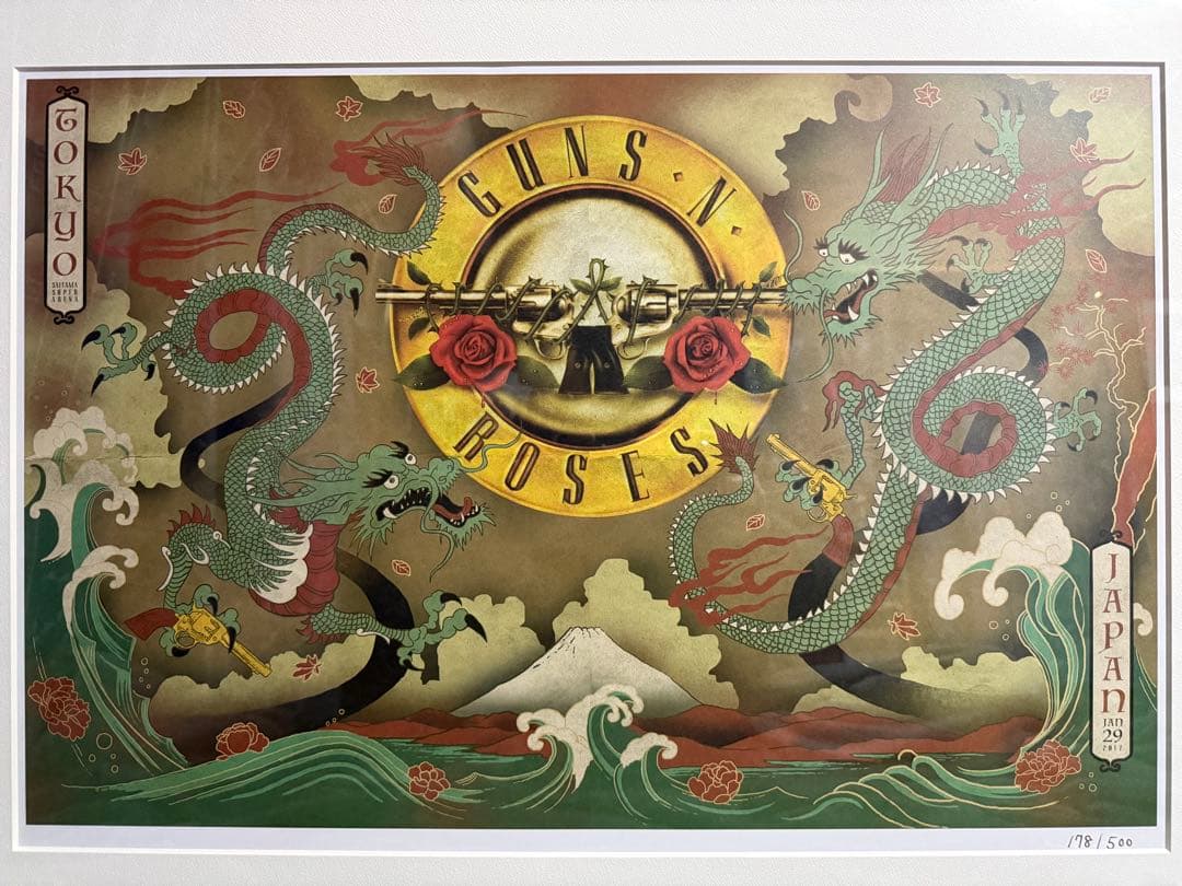 GUNS N' ROSES 2017 ジャパンツアー　500枚限定リトグラフ額装