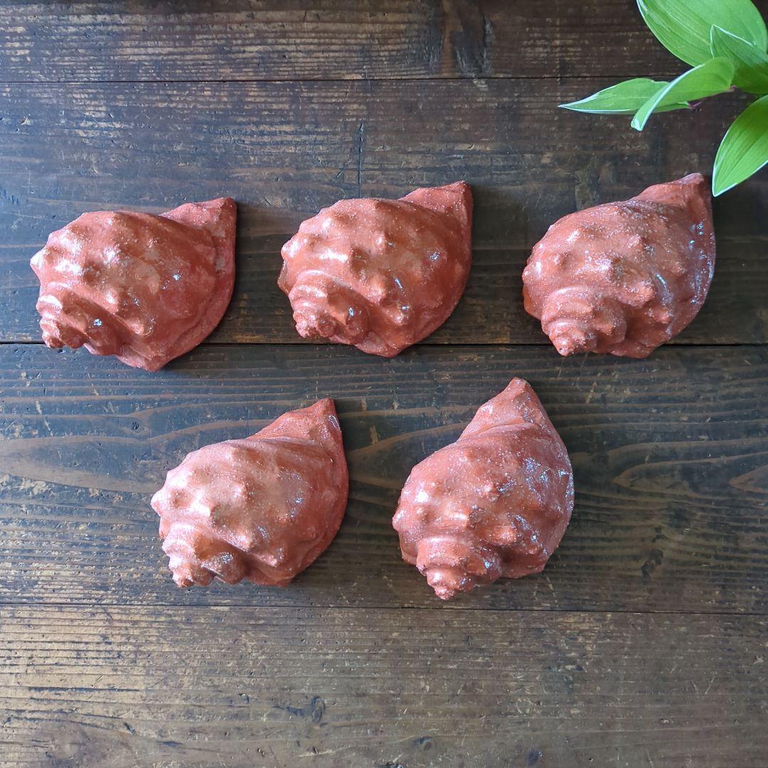 骨董茶道具　京焼　清水焼　醍醐窯　島荷平作　茶懐石　楽焼　赤楽　さざえ蓋物珍味入