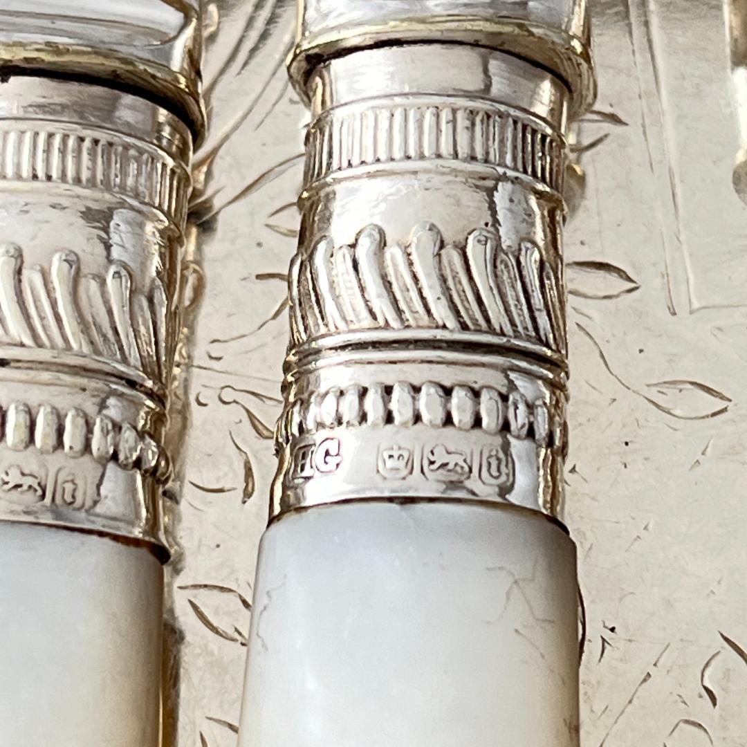 【Henry Greaves】【白蝶貝/純銀継手】カトラリーセット 1901年