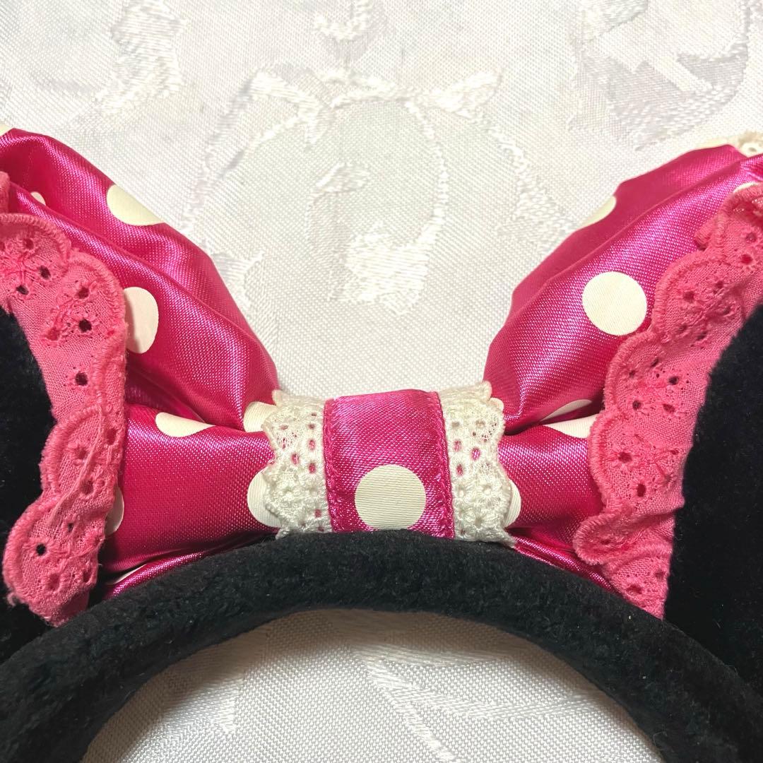 ディズニー　ミニー 　イヤリング　レース　カチューシャ　ピンク　ピアス　ハート