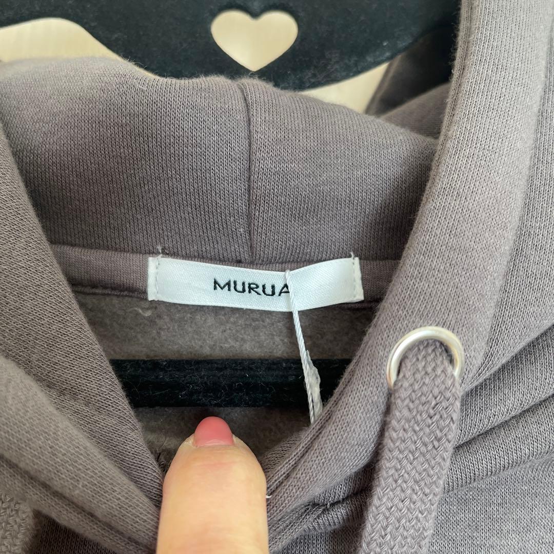 【MURUA】パーカーコラボルセラフィム　裏起毛　ルーズ フーディースウェットF