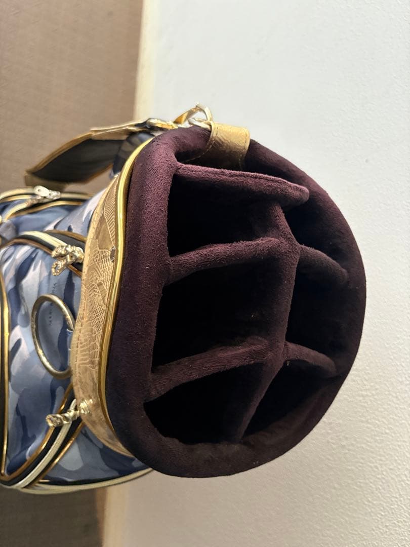 MARK&LONA キャディバッグ カート ネイビーカモ×ゴールド 中古