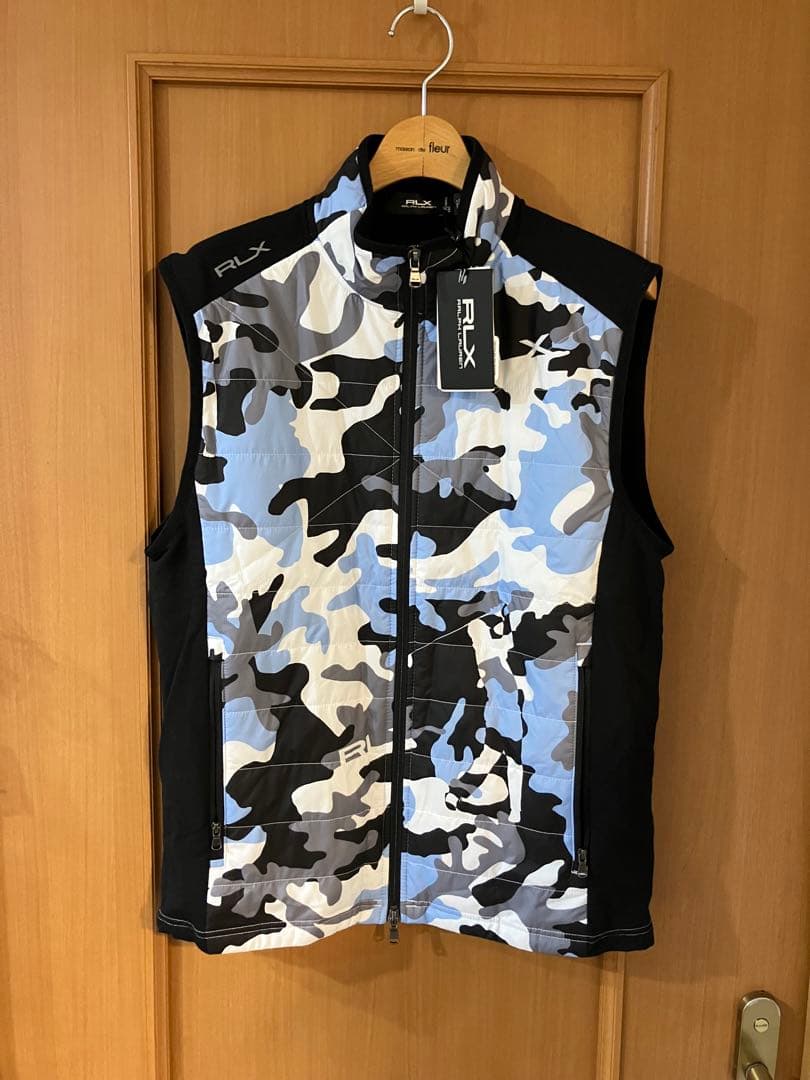 RLX ゴルフ カモ ベスト S M 迷彩 ジップ アップ ラルフローレン
