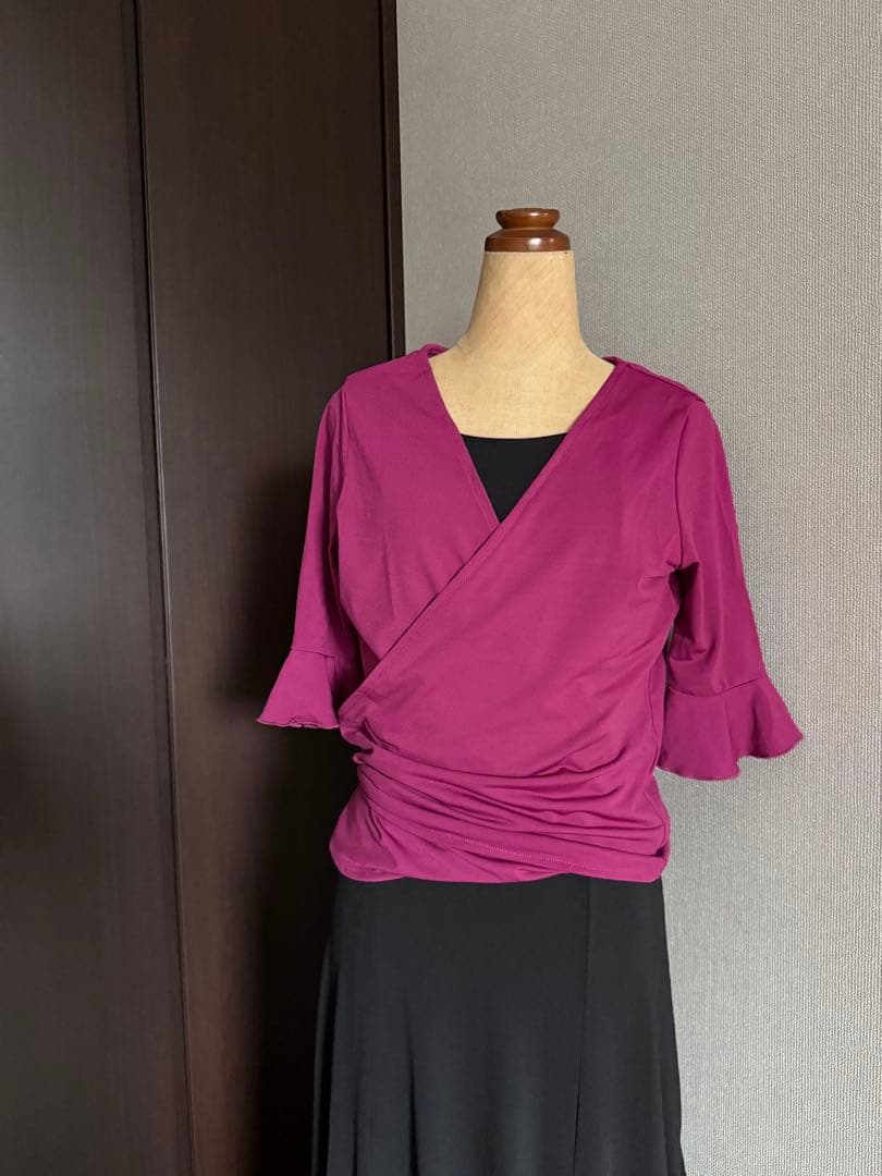 フラメンコ　リバーシブルニットワンピース　黒紫　ボレロセット　アルマフラメンカ