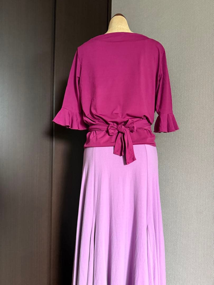 フラメンコ　リバーシブルニットワンピース　黒紫　ボレロセット　アルマフラメンカ