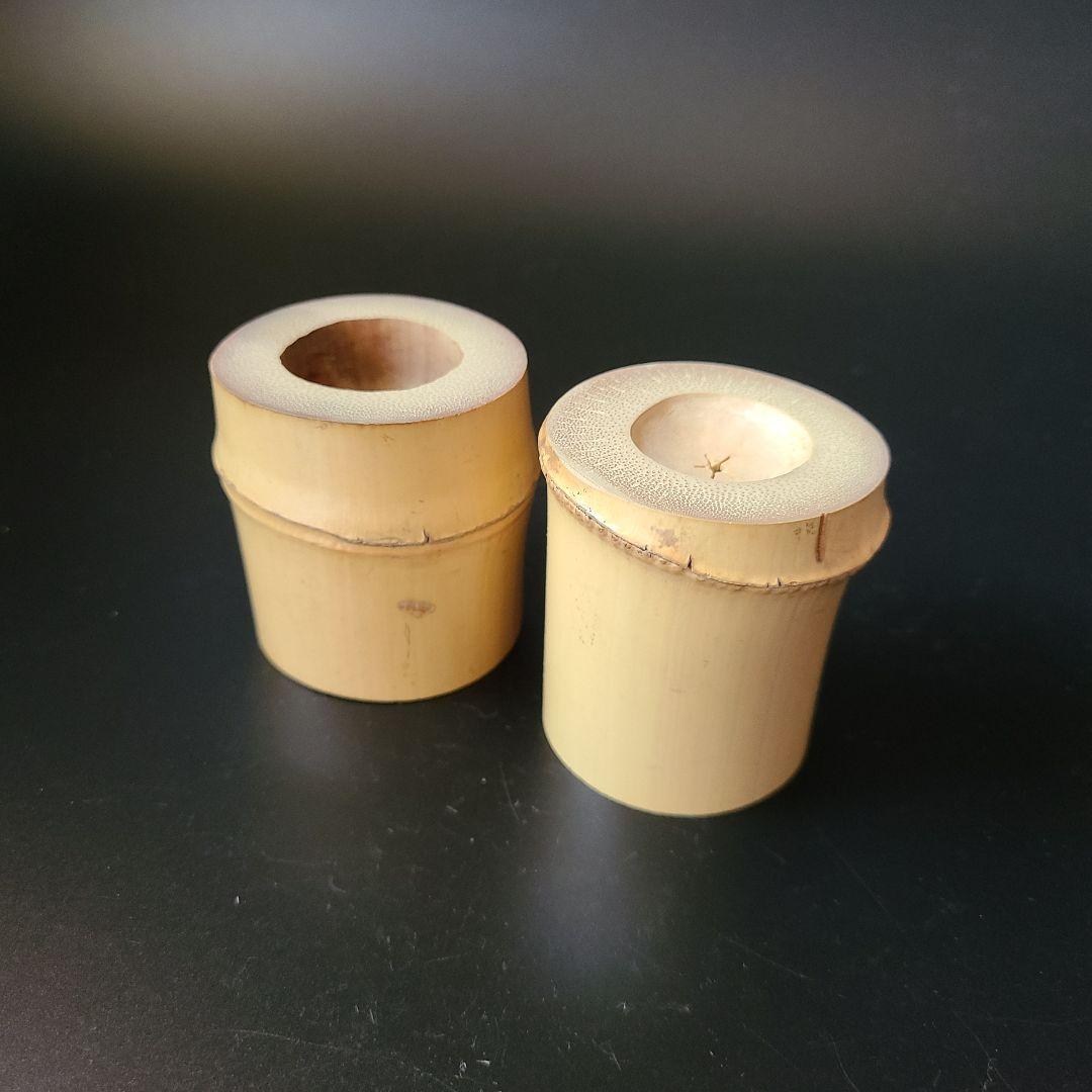 茶道具 竹一双 蓋置 大徳寺上田義山 共箱 炉用 風炉用 ふたおき 引切