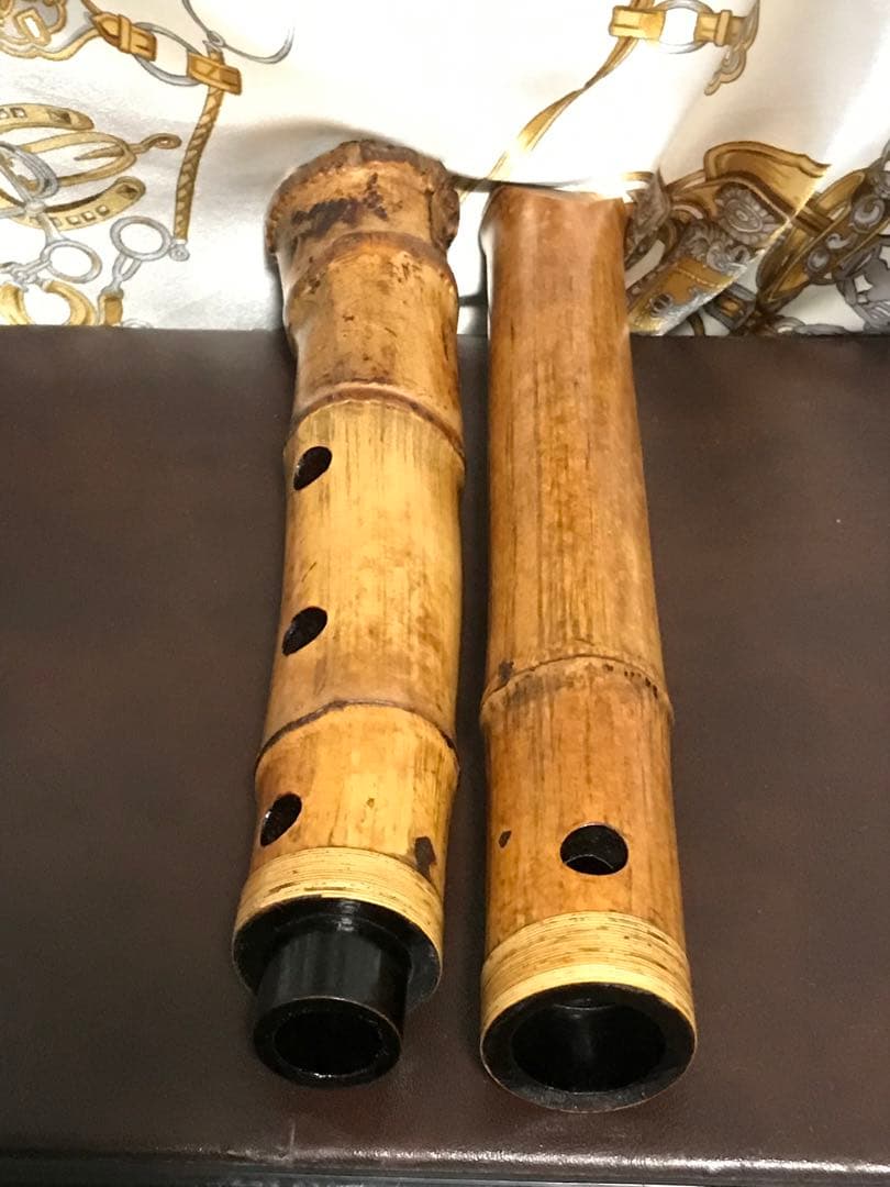 琴古流尺八　竹清銘(2印)　長さー約48.5㎝　 重さー約350g　古い尺八