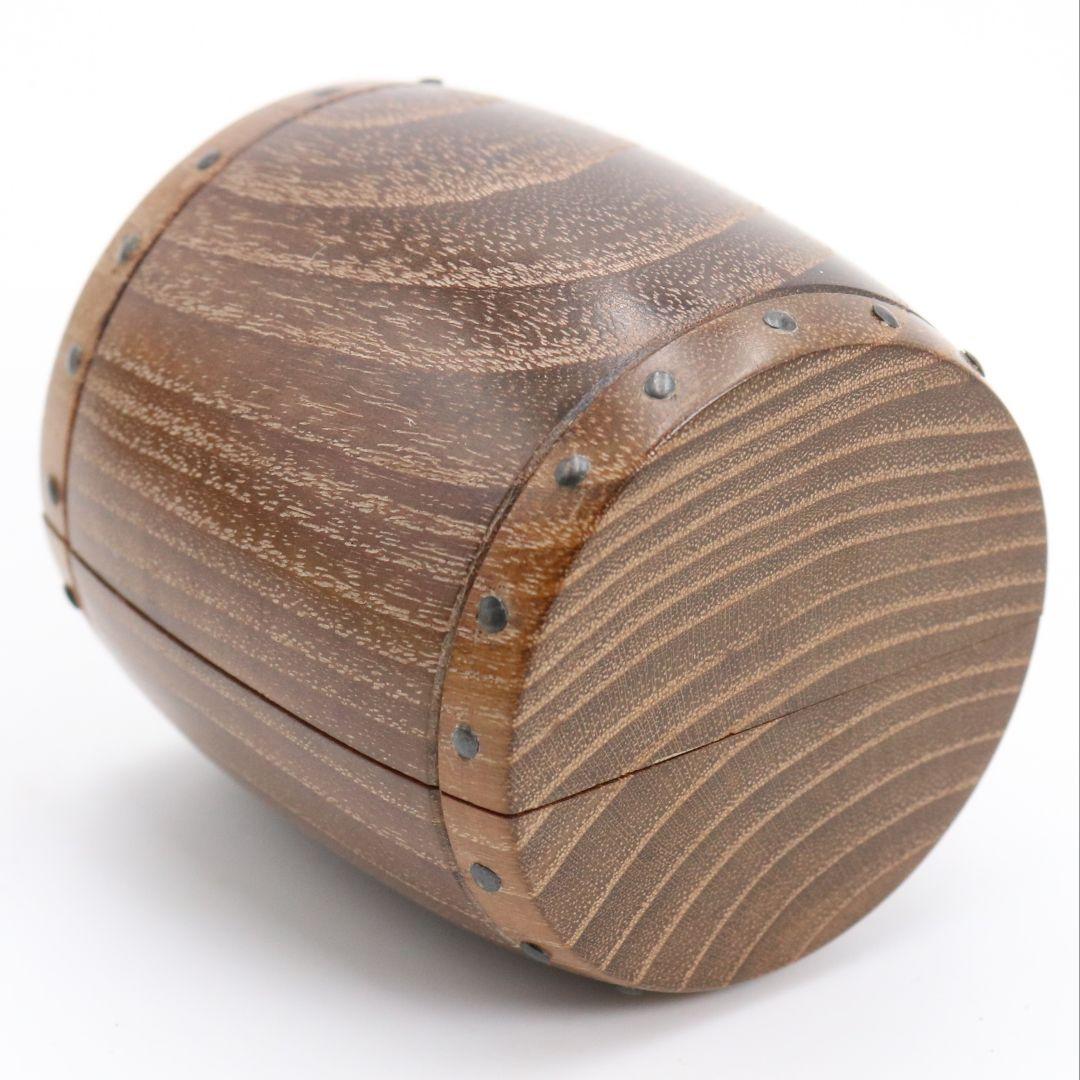 祥桑軒 光寿作 桑太鼓香合 茶道具 共箱共布　C896　N8