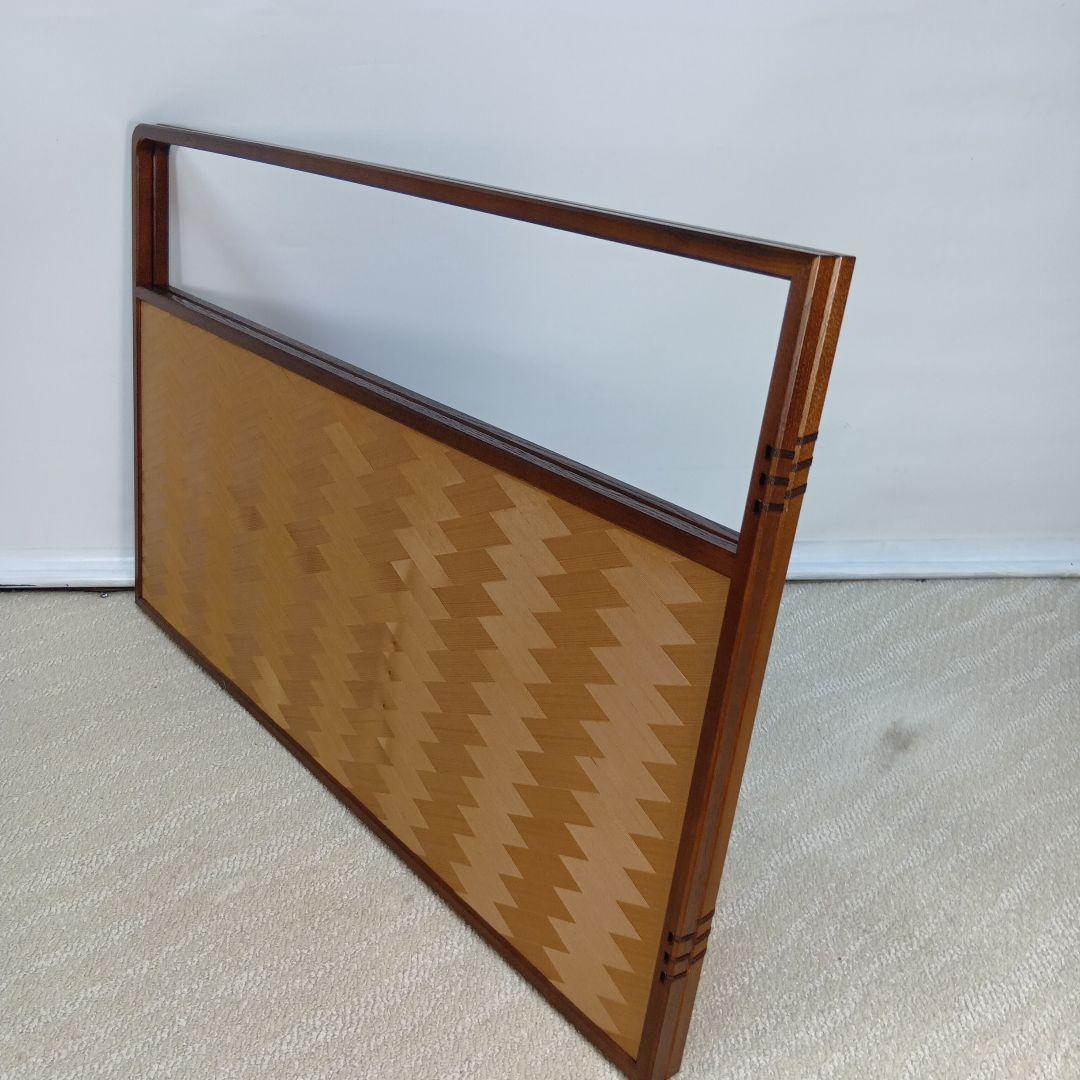 【美品】風炉先屏風　網代貼　両面　桑材　風炉　屏風