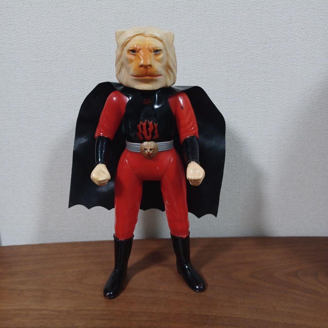 当時物　ブルマァク製「怪傑ライオン丸」黒マント付き希少ソフビフィギュア