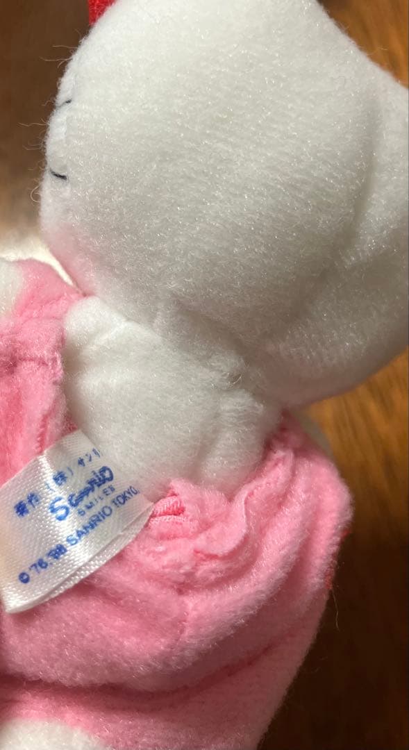 貴重 ハローキティ うさぎ着ぐるみマスコットキーホルダーサンリオ 98年レトロ