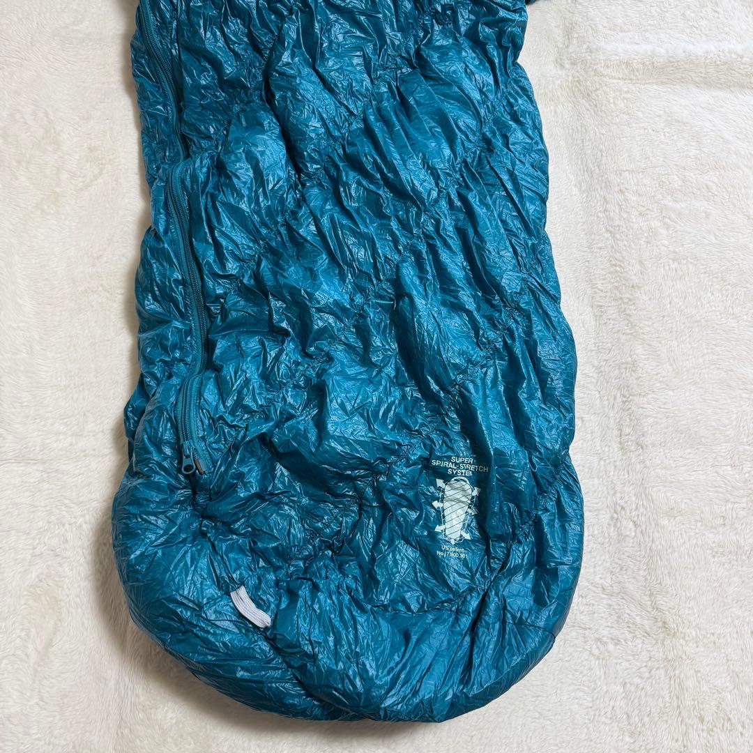 極美品モンベル800FP ダウンハガー800 #3 R/ZIP保管袋付　青緑