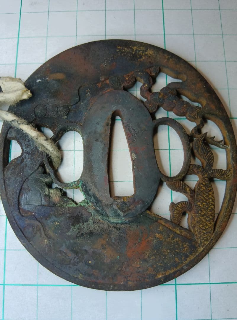 鍔　鉄鍔　切羽　はばき　アンティーク　骨董　金工　古美術　つば