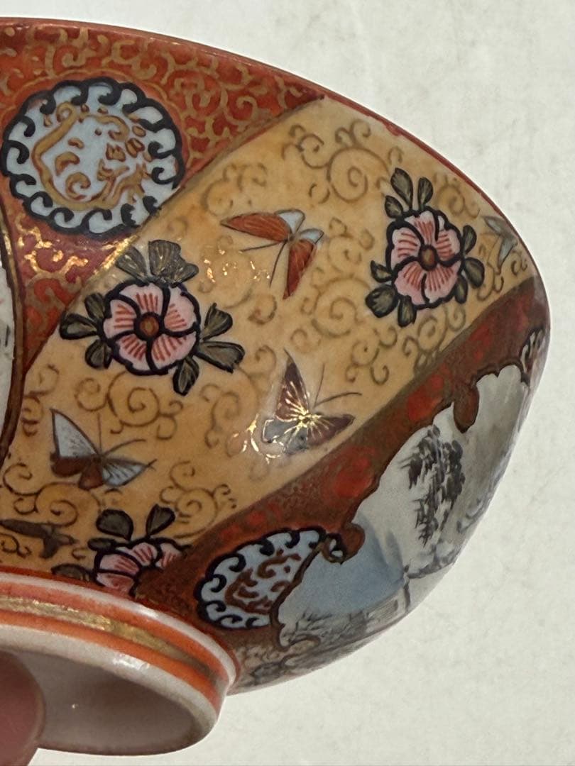 明治　極上　九谷　蓋茶碗③ 九谷谷口造　送料込み250130