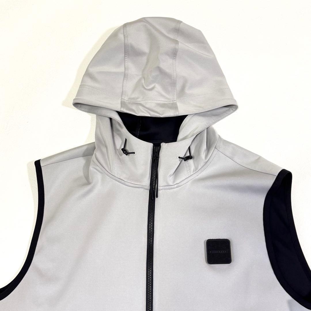 BRIEFING ジップアップ ベスト フード ゴルフ ストレッチ グレー L