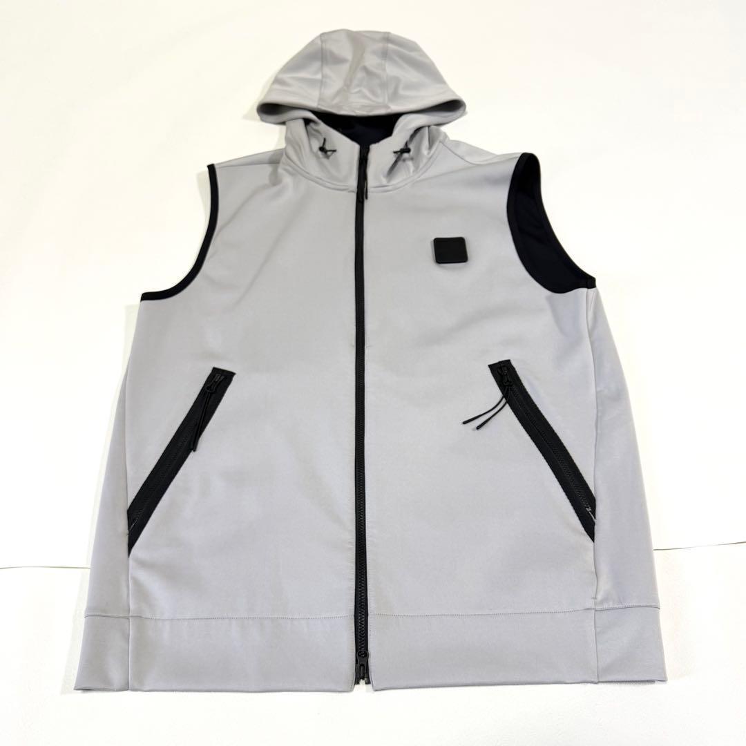 BRIEFING ジップアップ ベスト フード ゴルフ ストレッチ グレー L