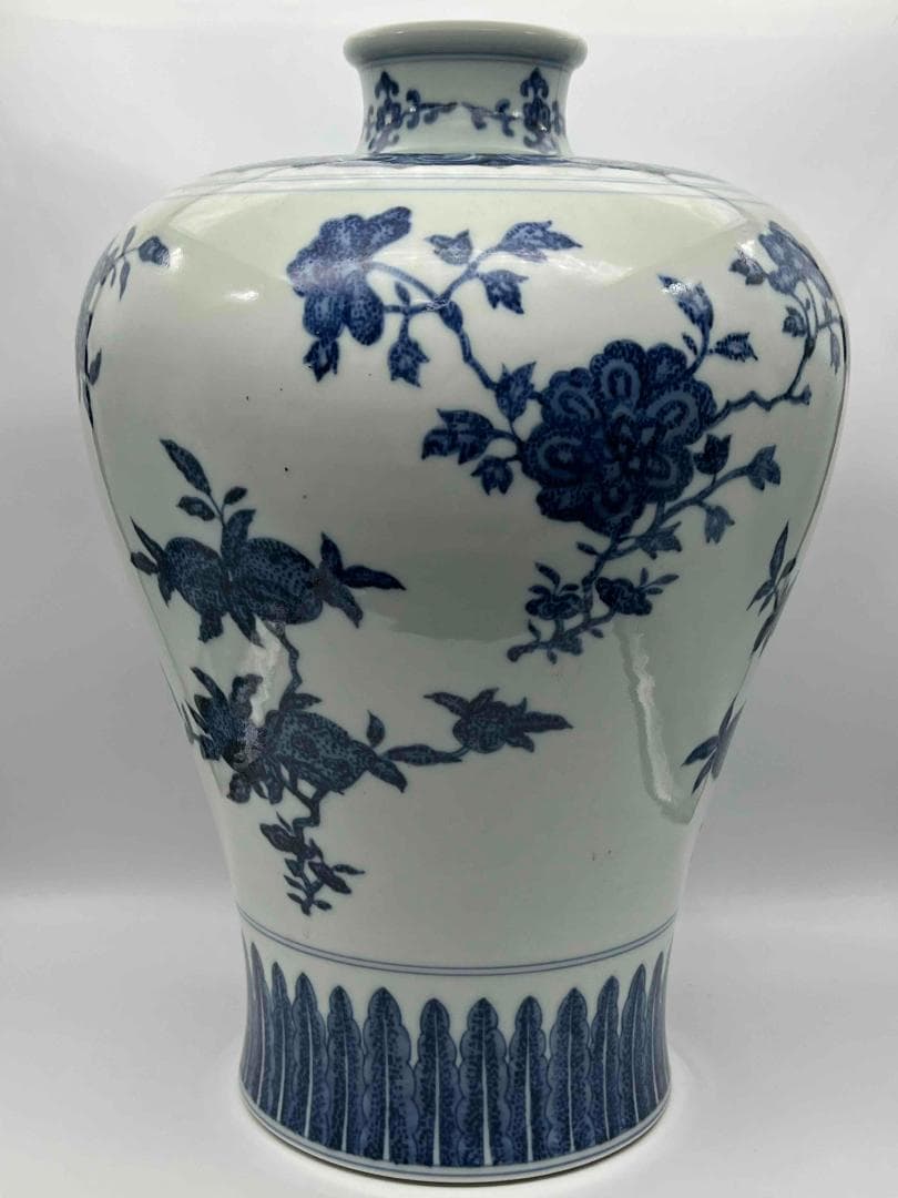 清乾隆時代　【大清乾隆年製】在銘　青花 染付多子多福多寿文梅瓶 (B-69)