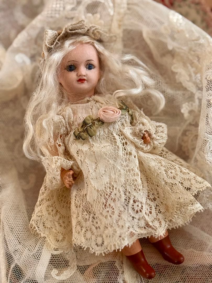フランス　アンティーク　ユニフランスミニョネットドール1910年オリジナルドレス