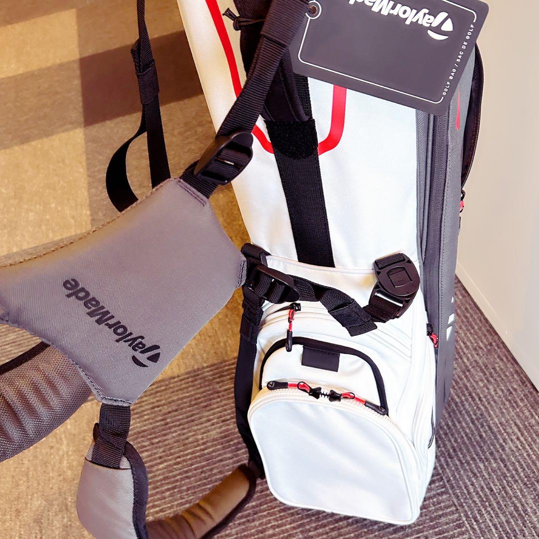［新品］TaylorMade キャディバッグ グレー/ホワイト/レッド
