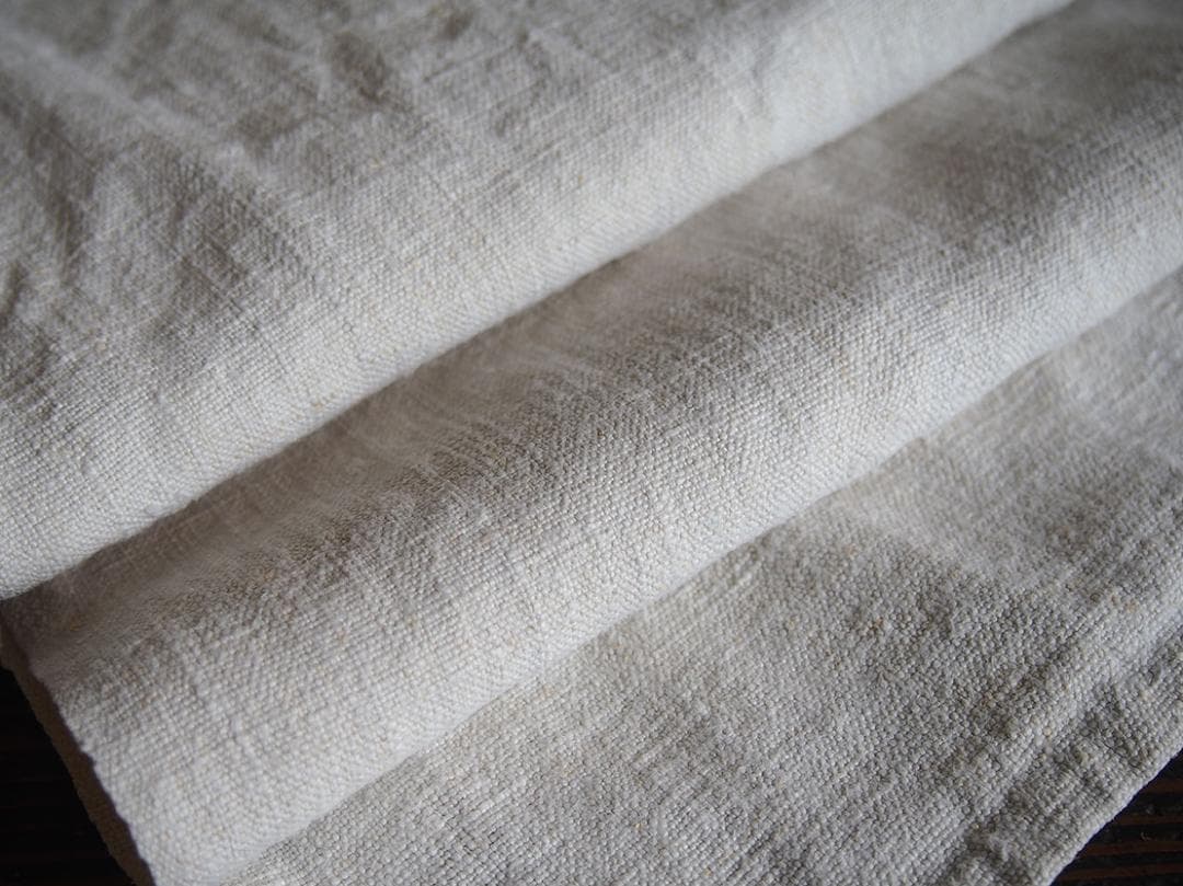 シンプルなリネンロングエプロン マルシェエプロン78cm 1940年/K341