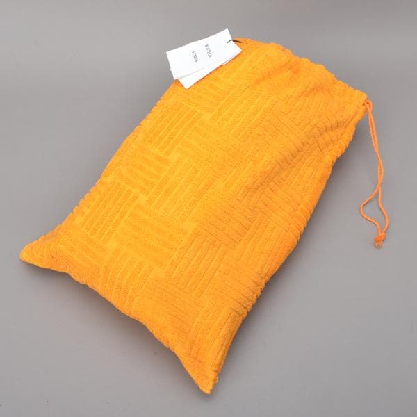 未使用◇ボッテガヴェネタ ビーチタオル袋付 イントレチャート コットン オレンジ