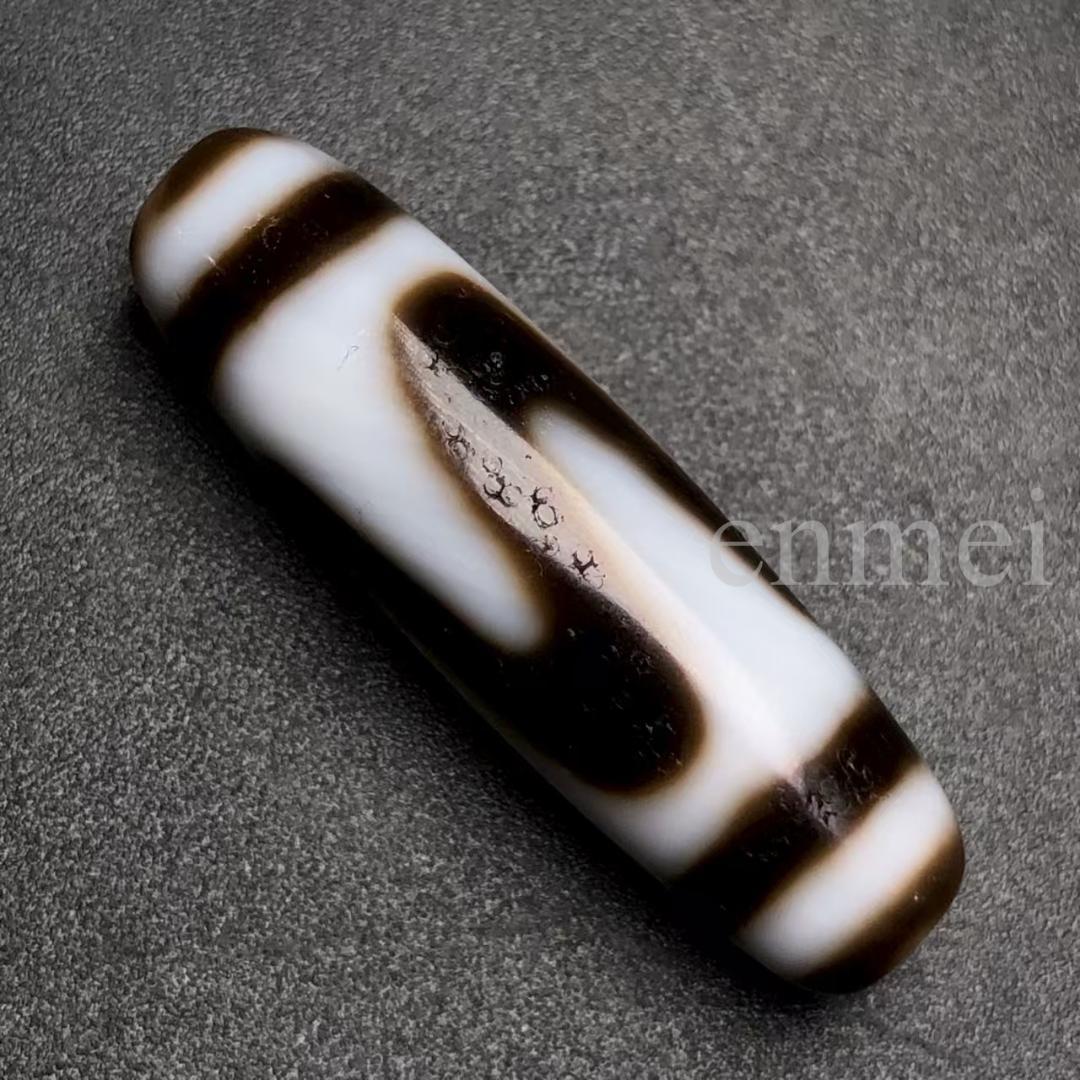 中国古美術・チベット天珠・蔵区回流老料・虎牙天珠・希少護符・魔除け・吉祥開運