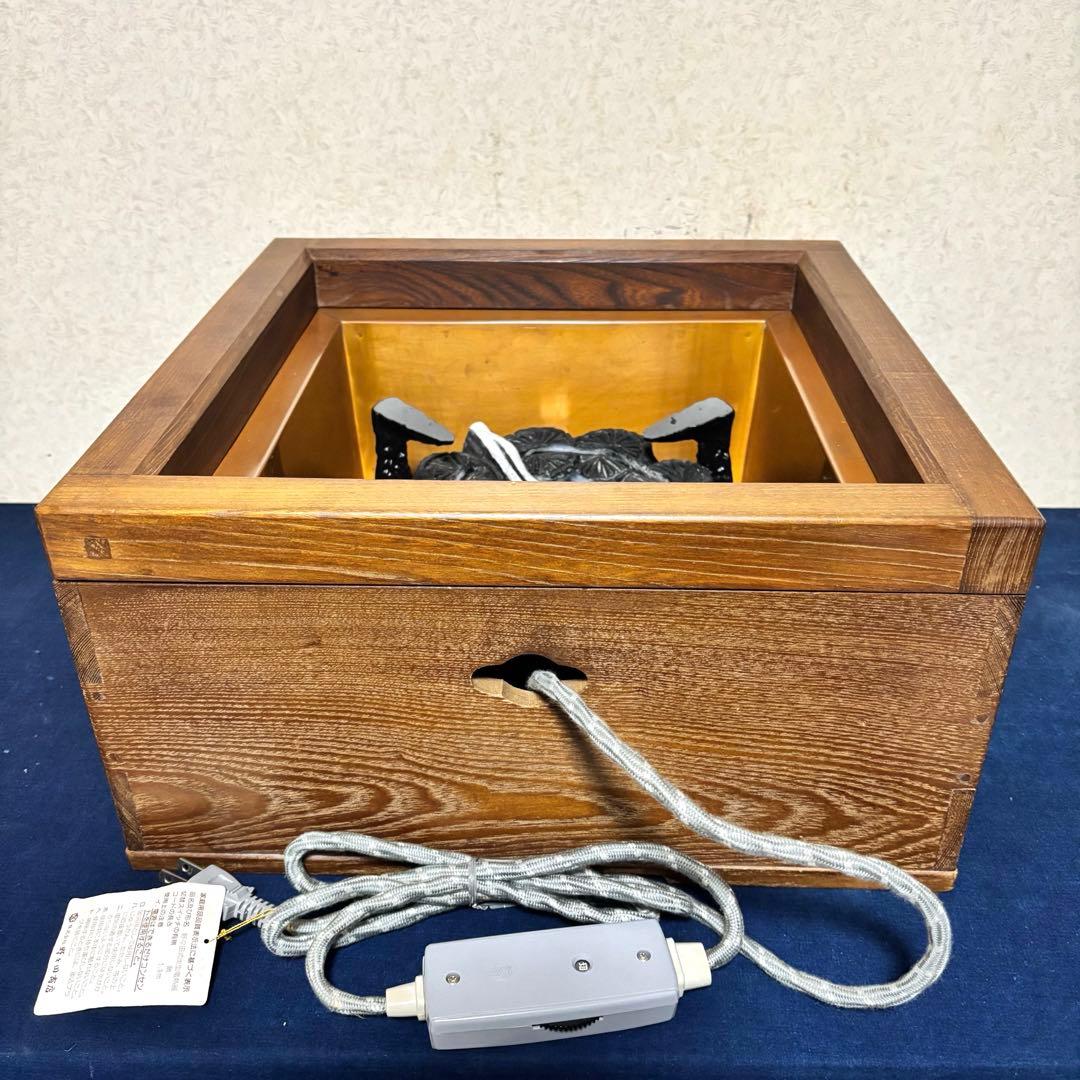 人間国宝佐藤浄清造/置炉/炉釜/電熱器/桑色置炉/野々田製電熱器/平丸釜/茶道具