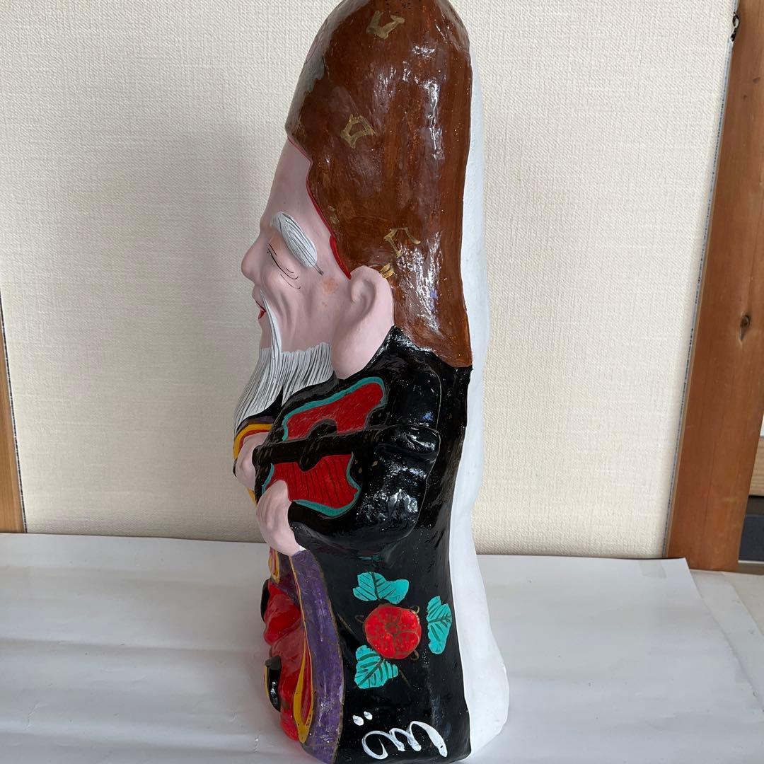 信州　中野市　土雛中野ひな人形　「寿老人」　立ケ花・　西原邦男作