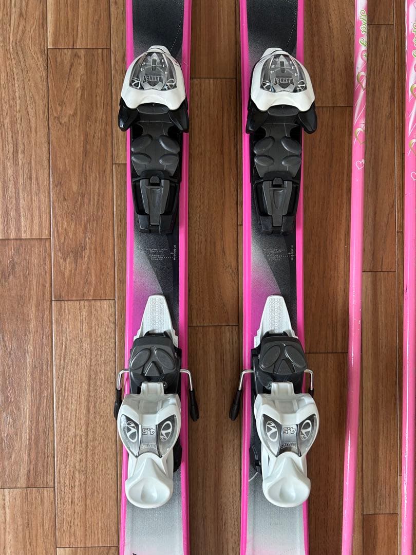 Kazama ジュニア　スキー板 136cm ストック ビンディング付き