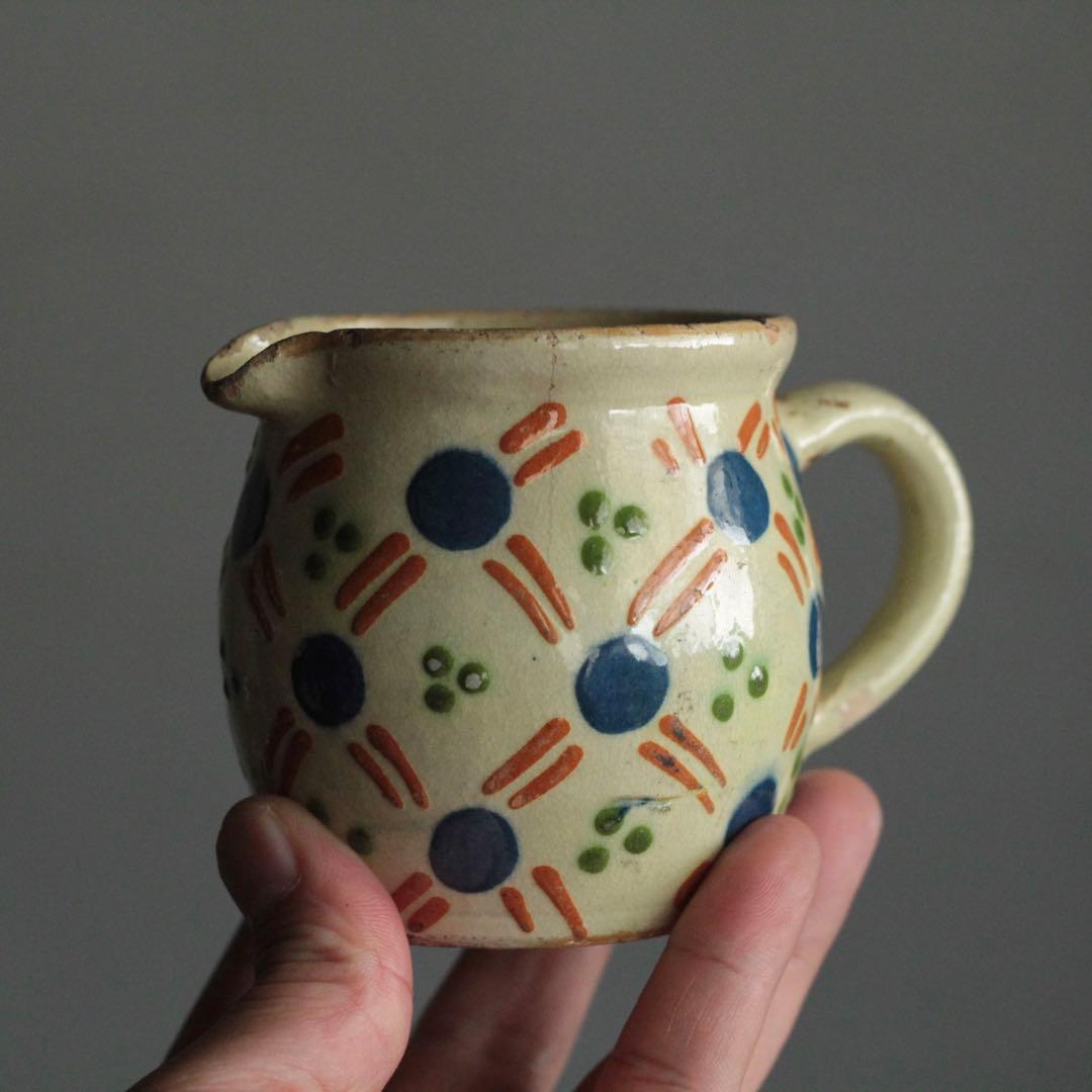 仏蘭西 色絵 酒注 酒器 水注 ピッチャー アンティーク 古道具 ブロカント