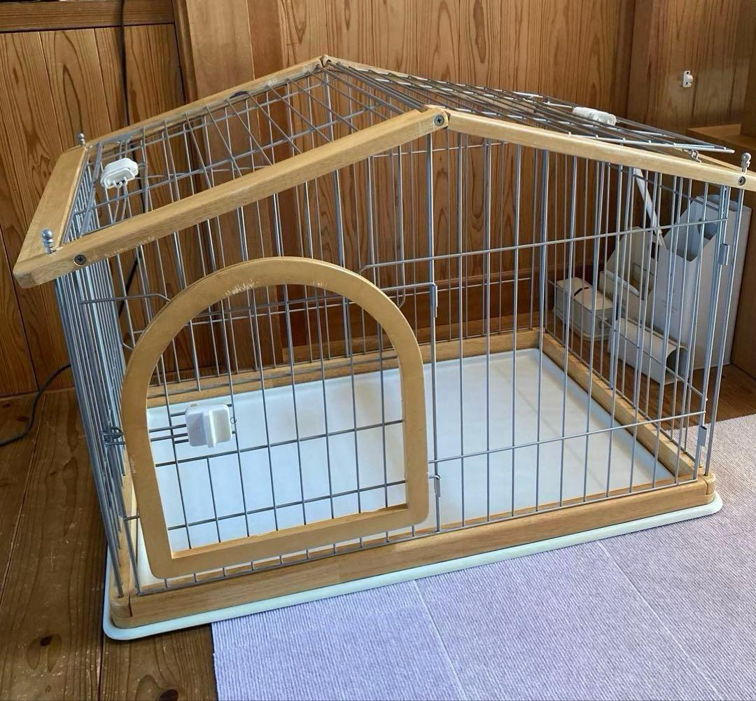 犬用屋根付きサークル ケージ　小型犬　木製　オシャレ　リッチェル95×66cm