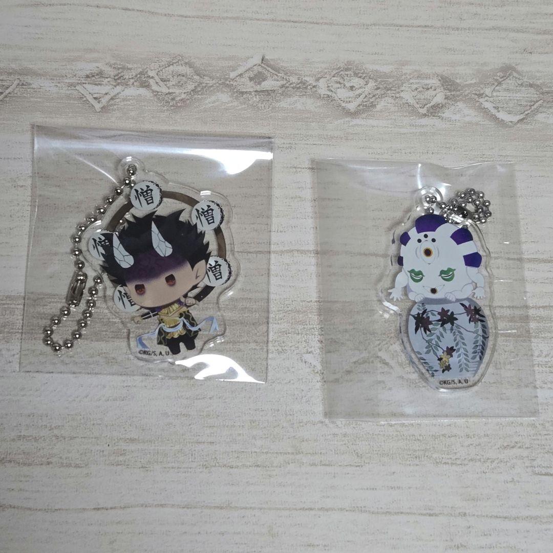 鬼滅の刃◆ゆらふわ 半天狗 憎珀天 喜怒哀楽 玉壺 マルチケース ウッドクリップ