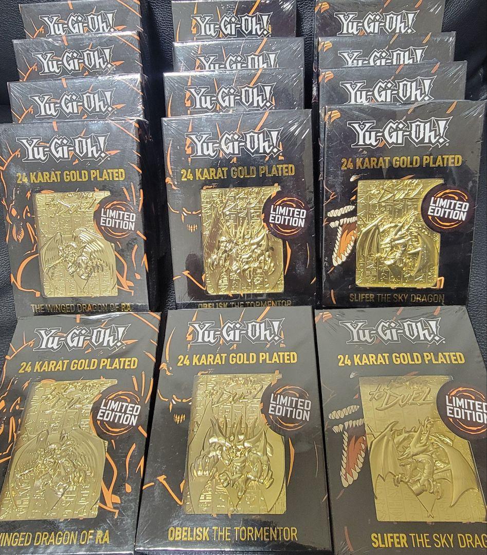 遊戯王 三幻神 24K金メッキ 金属製カード 3種×5セット シリアル入り