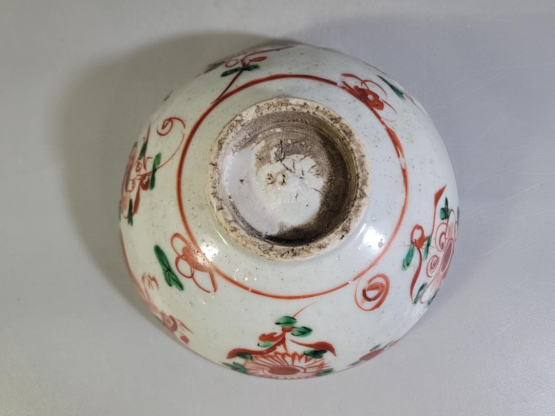 中国美術 呉須赤絵 碗 古美術 DT459