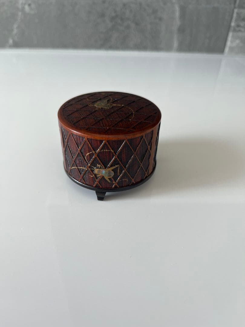 山中木製漆器　香合 螺鈿　鈴虫