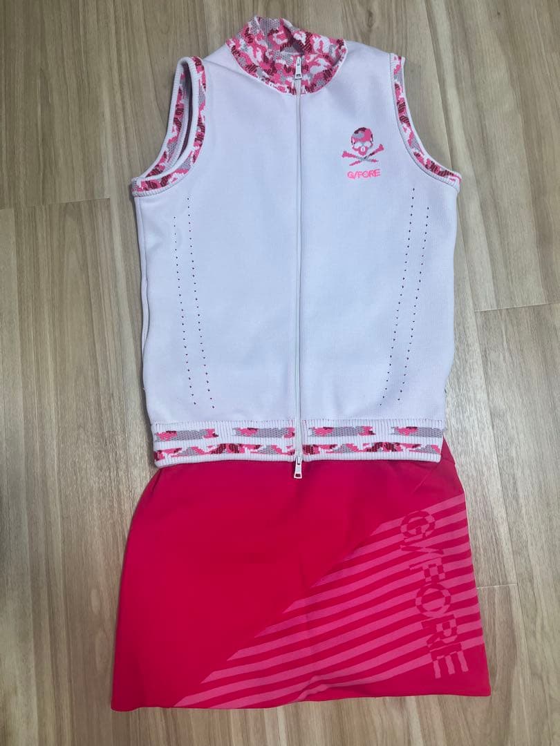 Gforeゴルフ レディースウェア ニットスカートベスト セットアップ