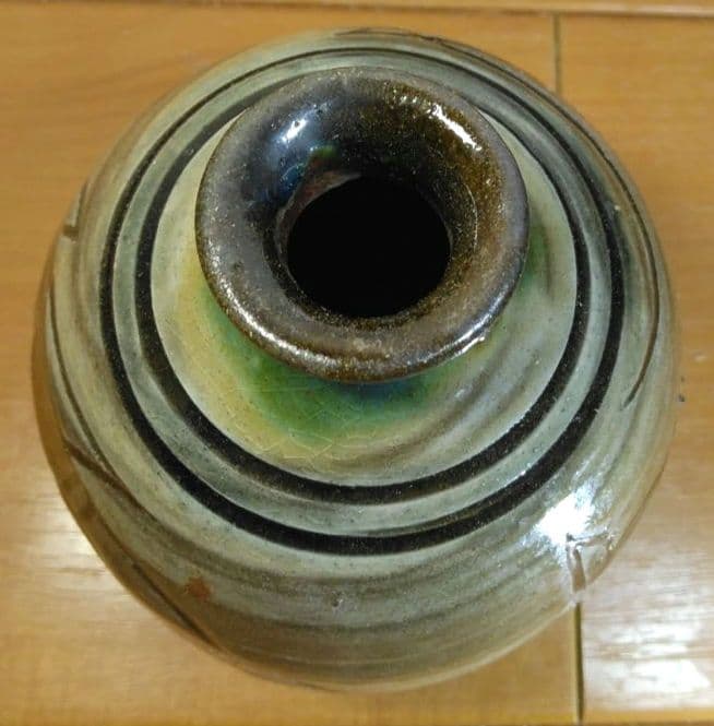 人間国宝 金城次郎 徳利 栞 共箱 美品 壺屋焼 壷屋焼 海老魚紋徳利 やちむん